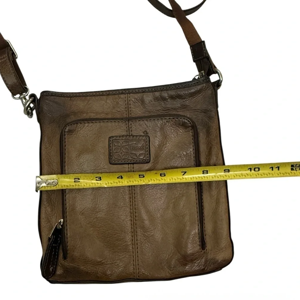 Fossil Brown Leather Crossbody Bag